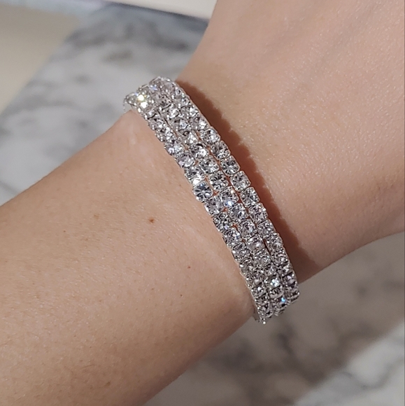 Rhinestone Cuff Bracelet - Picture 2 of 5